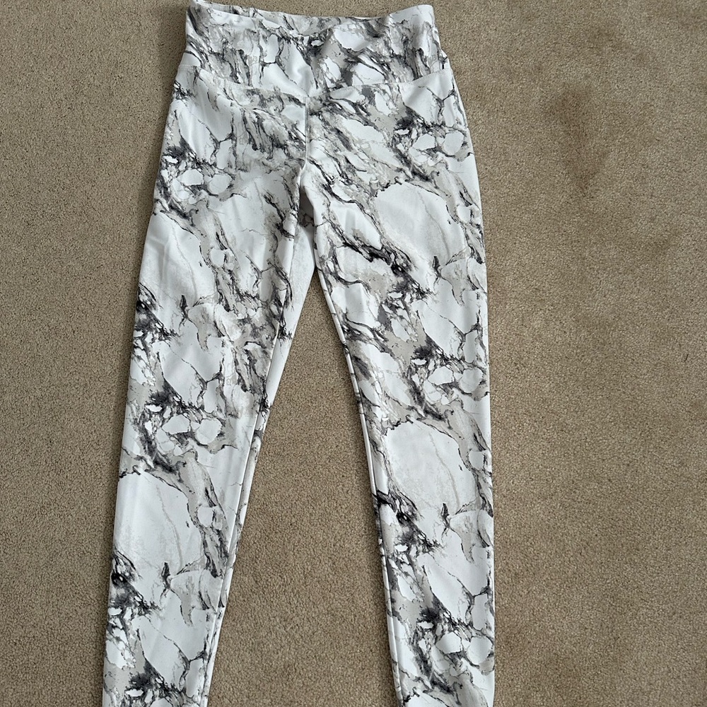 Marble style workout pants
